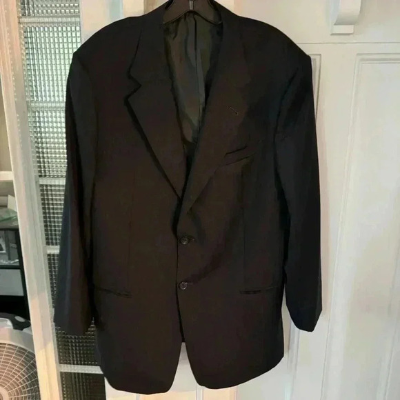 Armani collezioni men’s blazer black w/ very fine stripe 100% wool sz EU… - Picture 8 of 9